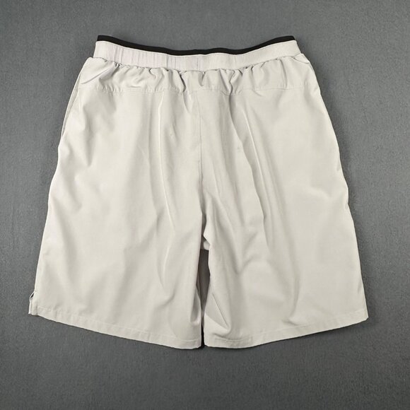 Fabletics Mens M White Elastic Waist Gym Training 9" Inseam Unlined Pockets - Picture 7 of 8